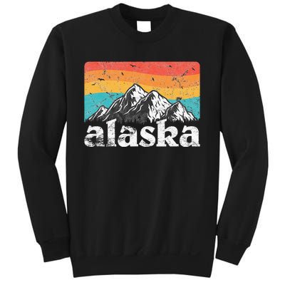 Alaska AK Retro 70s 80s Mountains Nature Distressed Sweatshirt