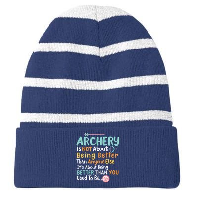 Archery Striped Beanie with Solid Band