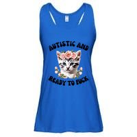 Autistic And Ready To Fuck Funny Autism Kitten Tism Chaotic Funny Gift Ladies Essential Flowy Tank