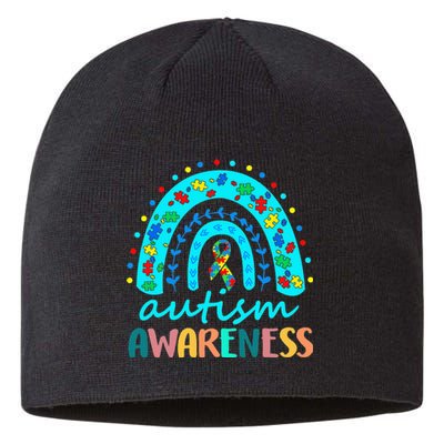 Autism Awareness Rainbow Puzzle Autism Awareness Month Sustainable Beanie