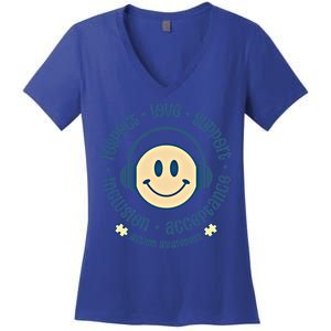 Autism Awareness Respect Love Support Inclusion Gift Women's V-Neck T-Shirt