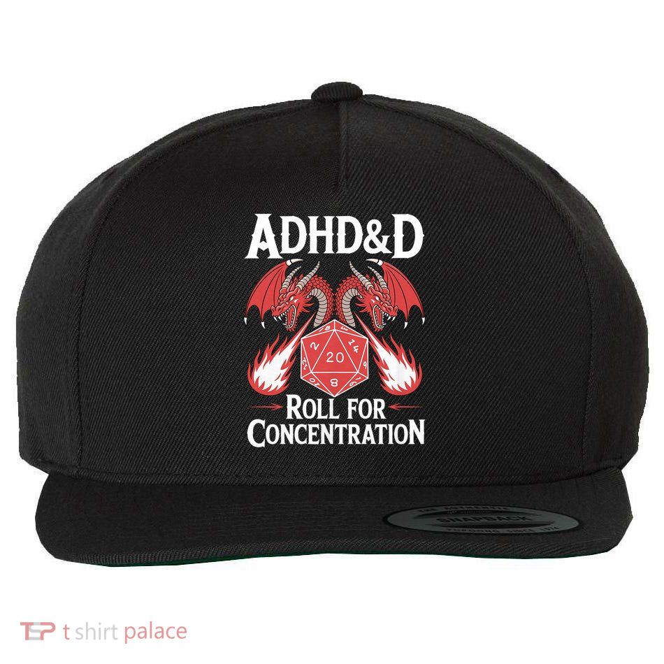 Adhd&d Adhd Roll For Concentration Wool Snapback Cap