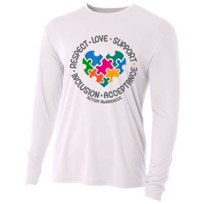 Autism Awareness Respect Love Support Autism Awareness Cooling Performance Long Sleeve Crew