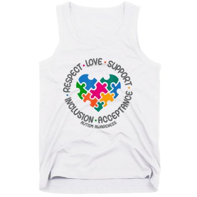 Autism Awareness Respect Love Support Autism Awareness Tank Top