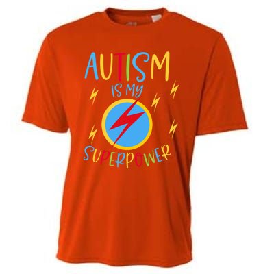 Autism Awareness Ribbon Is My Superpower Meaningful Gift Cooling Performance Crew T-Shirt