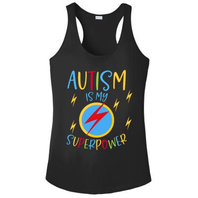 Autism Awareness Ribbon Is My Superpower Meaningful Gift Ladies PosiCharge Competitor Racerback Tank