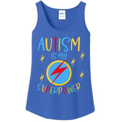 Autism Awareness Ribbon Is My Superpower Meaningful Gift Ladies Essential Tank