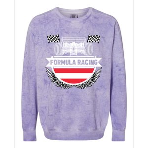 Austrian Auto Race Austria Flag Formula Racing Car Race Fan Cute Gift Colorblast Crewneck Sweatshirt