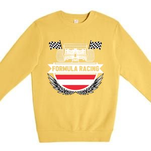 Austrian Auto Race Austria Flag Formula Racing Car Race Fan Cute Gift Premium Crewneck Sweatshirt