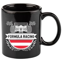 Austrian Auto Race Austria Flag Formula Racing Car Race Fan Cute Gift 11oz C Handle Ceramic Mug