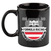 Austrian Auto Race Austria Flag Formula Racing Car Race Fan Cute Gift 11oz C Handle Ceramic Mug