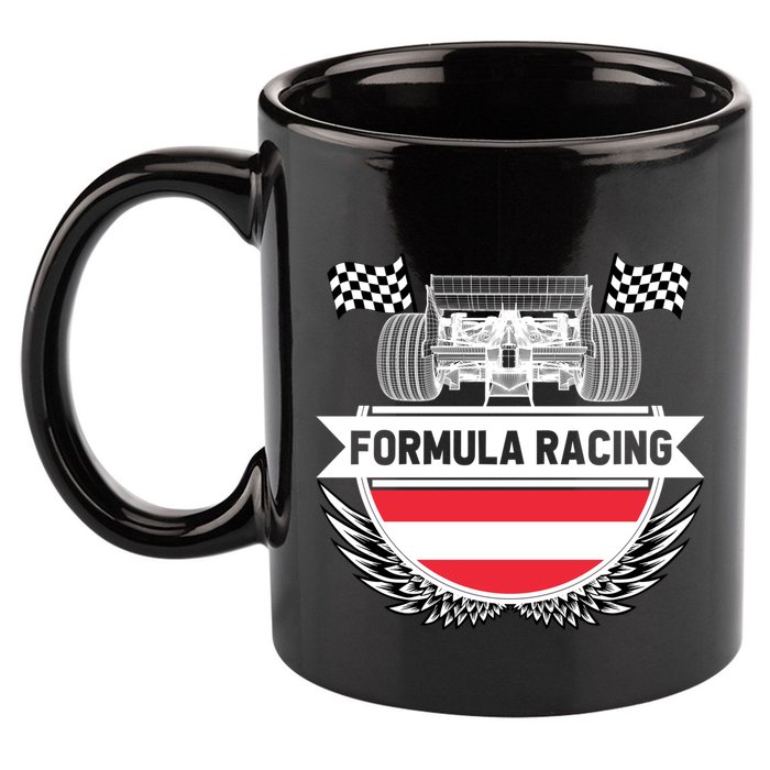 Austrian Auto Race Austria Flag Formula Racing Car Race Fan Cute Gift 11oz C Handle Ceramic Mug
