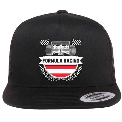 Austrian Auto Race Austria Flag Formula Racing Car Race Fan Cute Gift Flatbill Hat