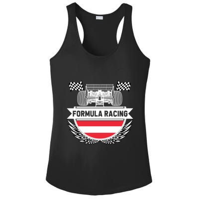 Austrian Auto Race Austria Flag Formula Racing Car Race Fan Cute Gift Ladies PosiCharge Competitor Racerback Tank
