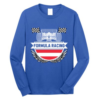 Austrian Auto Race Austria Flag Formula Racing Car Race Fan Cute Gift Long Sleeve Shirt