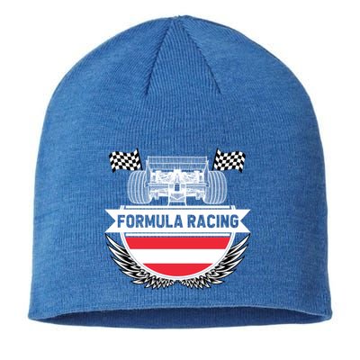 Austrian Auto Race Austria Flag Formula Racing Car Race Fan Cute Gift Sustainable Beanie