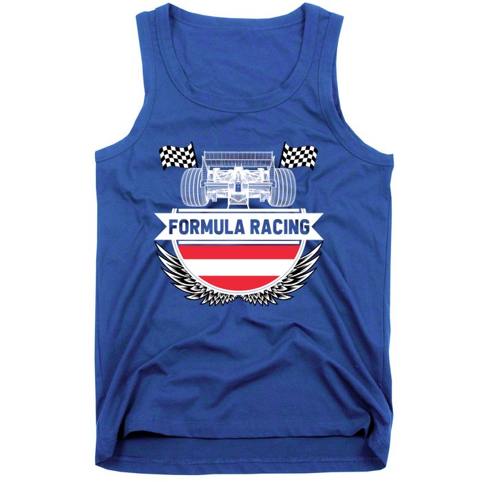 Austrian Auto Race Austria Flag Formula Racing Car Race Fan Cute Gift Tank Top