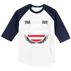 Austrian Auto Race Austria Flag Formula Racing Car Race Fan Cute Gift Baseball Sleeve Shirt