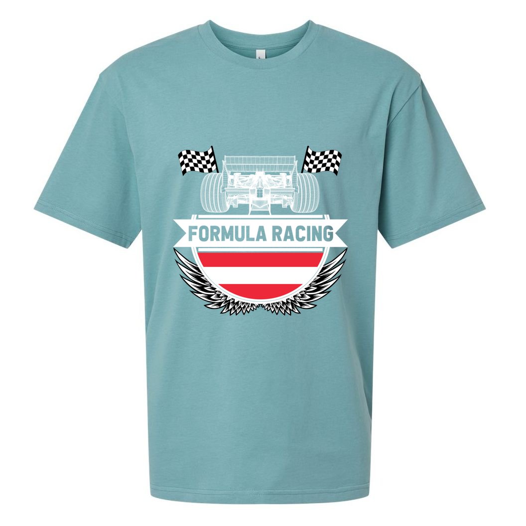 Austrian Auto Race Austria Flag Formula Racing Car Race Fan Cute Gift Sueded Cloud Jersey T-Shirt
