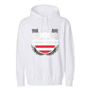 Austrian Auto Race Austria Flag Formula Racing Car Race Fan Cute Gift Garment-Dyed Fleece Hoodie