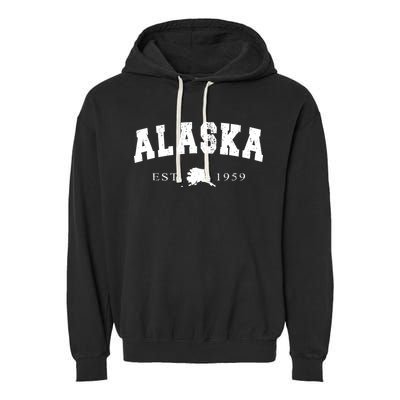 Alaskas Ak Retro Vintage Garment-Dyed Fleece Hoodie