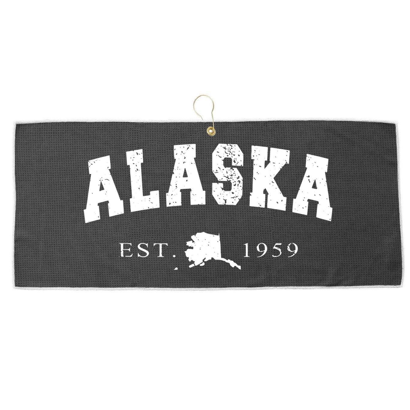 Alaskas Ak Retro Vintage Large Microfiber Waffle Golf Towel