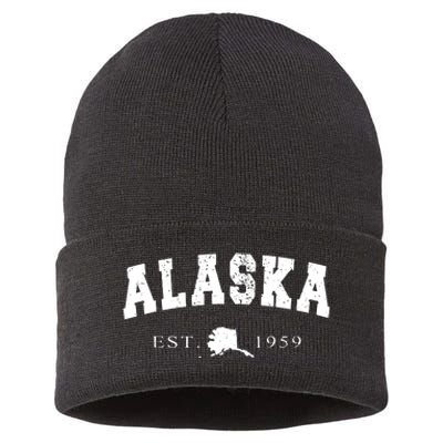 Alaskas Ak Retro Vintage Sustainable Knit Beanie