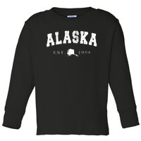 Alaskas Ak Retro Vintage Toddler Long Sleeve Shirt