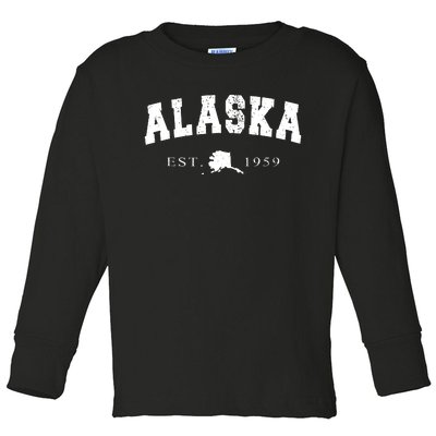 Alaskas Ak Retro Vintage Toddler Long Sleeve Shirt