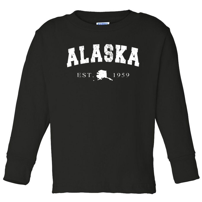 Alaskas Ak Retro Vintage Toddler Long Sleeve Shirt