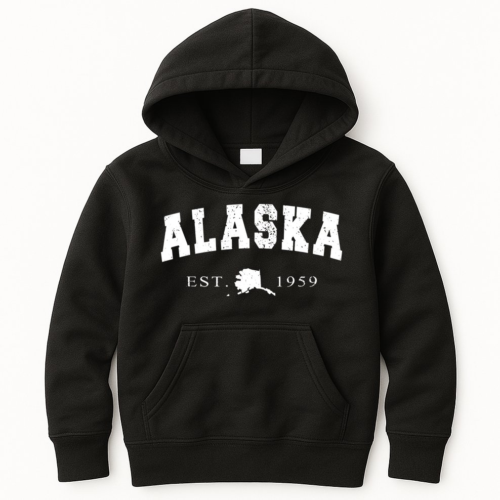 Alaskas Ak Retro Vintage Kids Hoodie
