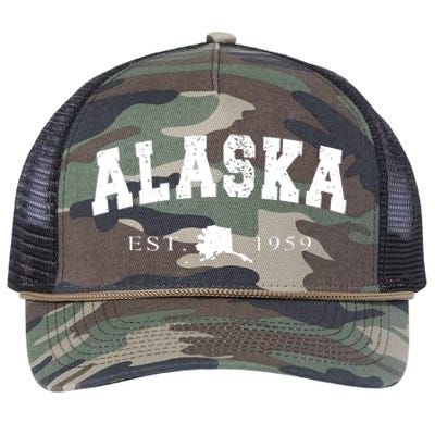 Alaskas Ak Retro Vintage Retro Rope Trucker Hat Cap