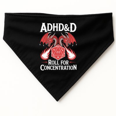 Adhd&d Adhd Roll For Concentration USA-Made Doggie Bandana