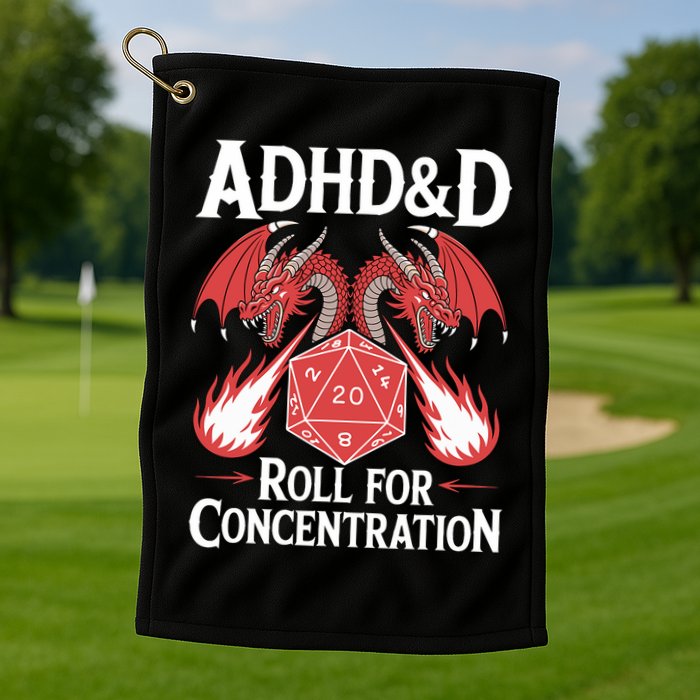 Adhd&d Adhd Roll For Concentration Golf Towel