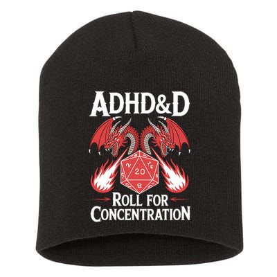 Adhd&d Adhd Roll For Concentration Short Acrylic Beanie