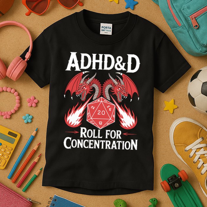 Adhd&d Adhd Roll For Concentration Kids T-Shirt