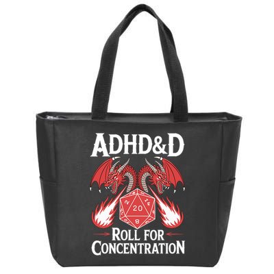 Adhd&d Adhd Roll For Concentration Zip Tote Bag