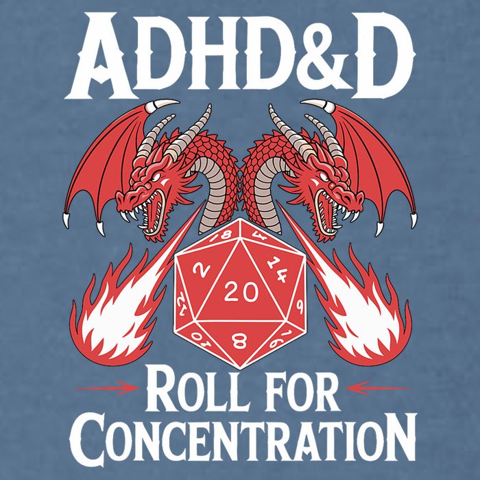 Adhd&d Adhd Roll For Concentration Garment-Dyed Sweatshirt
