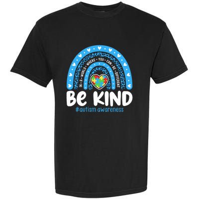 Autism Awareness Rainbow In April We Wear Blue Ribbon Autism Garment-Dyed Heavyweight T-Shirt