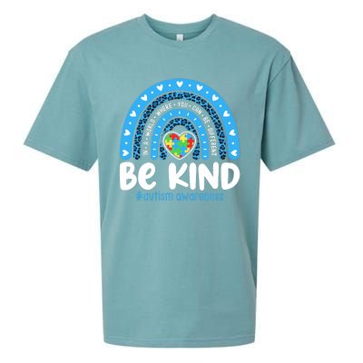 Autism Awareness Rainbow In April We Wear Blue Ribbon Autism Sueded Cloud Jersey T-Shirt