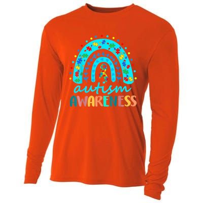 Autism Awareness Rainbow Puzzle Autism Awareness Month Cooling Performance Long Sleeve Crew