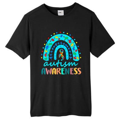 Autism Awareness Rainbow Puzzle Autism Awareness Month Tall Fusion ChromaSoft Performance T-Shirt