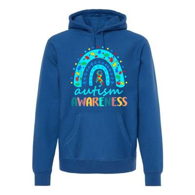 Autism Awareness Rainbow Puzzle Autism Awareness Month Premium Hoodie