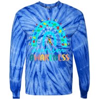 Autism Awareness Rainbow Puzzle Autism Awareness Month Tie-Dye Long Sleeve Shirt