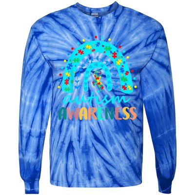 Autism Awareness Rainbow Puzzle Autism Awareness Month Tie-Dye Long Sleeve Shirt