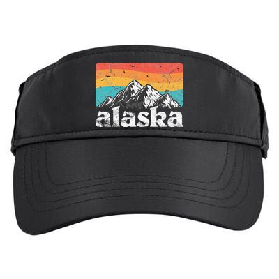 Alaska AK Retro 70s 80s Mountains Nature Distressed Adult Drive Performance Visor