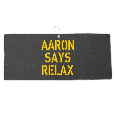 Aaron Says Relax Green Bay Football Quote Large Microfiber Waffle Golf Towel