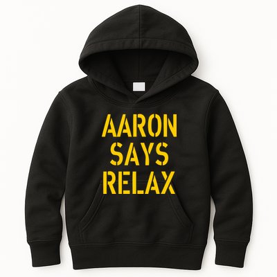 Aaron Says Relax Green Bay Football Quote Kids Hoodie