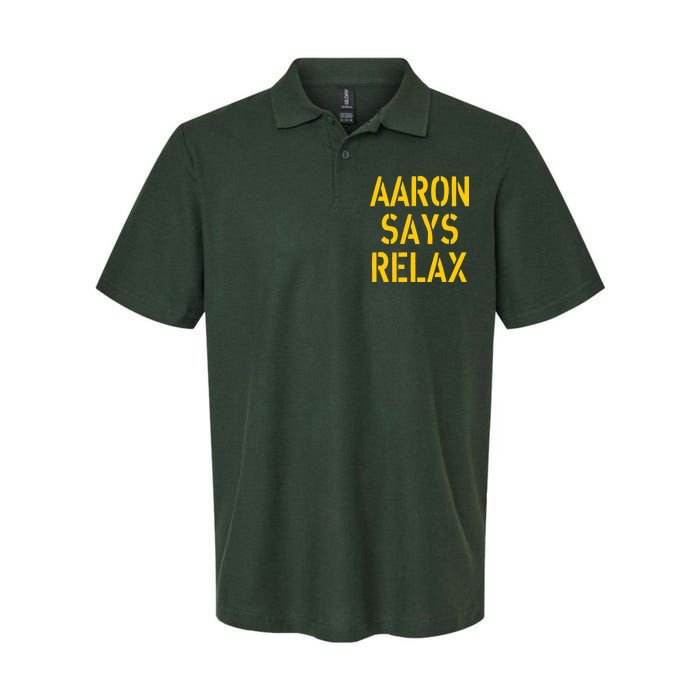 Aaron Says Relax Green Bay Football Quote Softstyle Adult Sport Polo