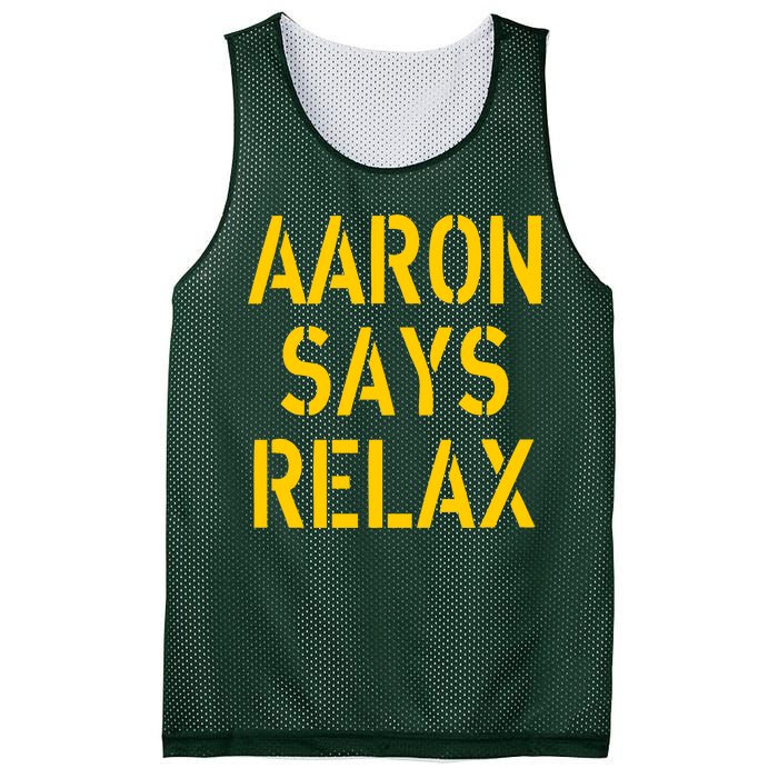 Aaron Says Relax Green Bay Football Quote Mesh Reversible Basketball Jersey Tank